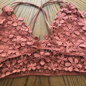 NWOT Rust Floral Lace Bralette